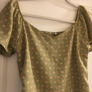 Vintage Floral Cropped Blouse